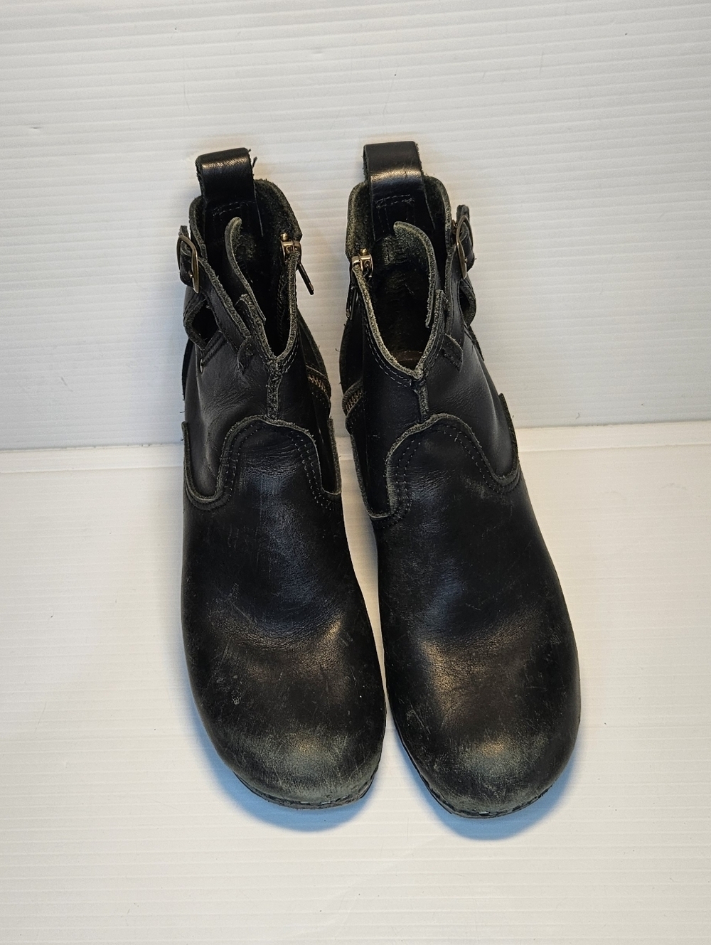 No. 6 Clog Boots Size 38 Leather Platform Ankle Boot Classic Minimalist - Picture 2 of 13